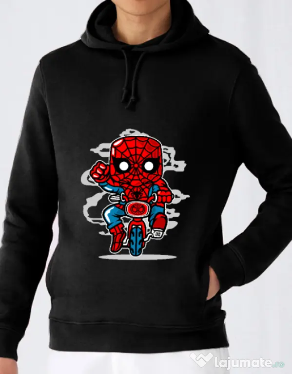 Hoodie barbat cu gluga Spidey Minibike Negru