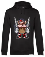 Hoodie barbat cu gluga Ice Cream Ninja Negru