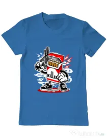 Tricou ADLER barbat Cigarette Killer Albastru azuriu