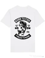 Tricou STANLEY STELLA barbat Born To Fish Alb