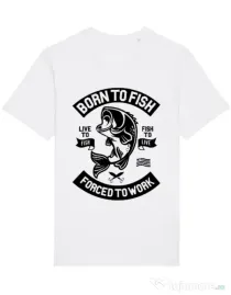 Tricou STANLEY STELLA barbat Born To Fish Alb