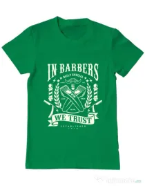 Tricou ADLER barbat In Barbers We Trust Verde mediu