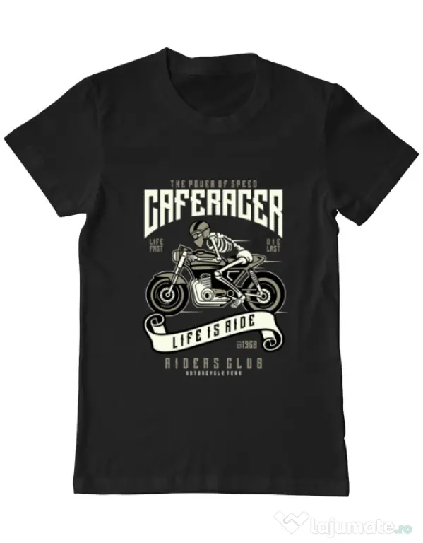 Tricou ADLER barbat Speed of Caferacer Negru