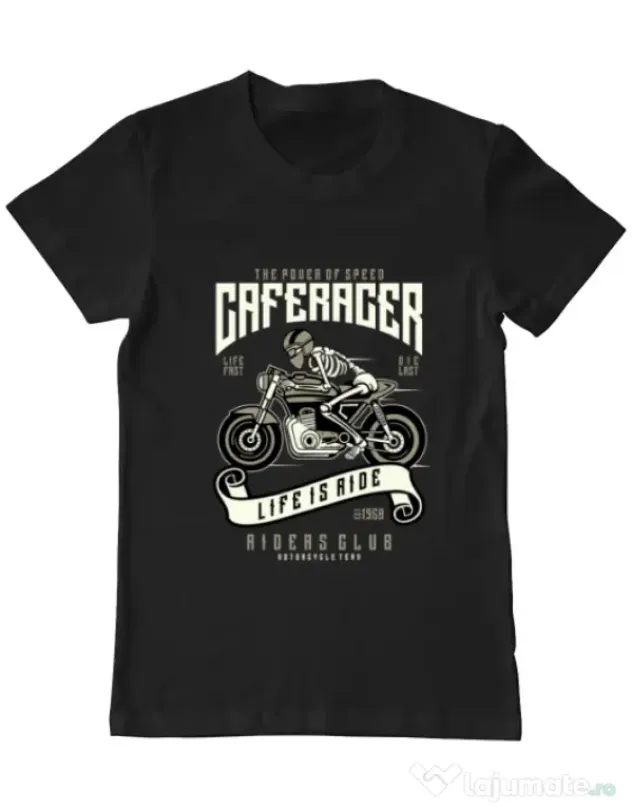 Tricou ADLER barbat Speed of Caferacer Negru