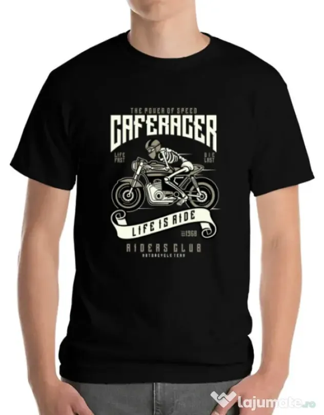 Tricou ADLER barbat Speed of Caferacer Negru