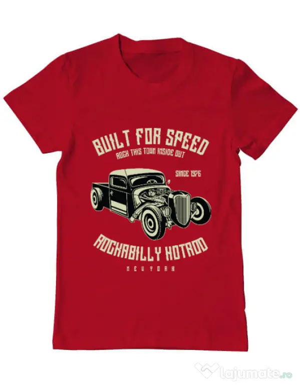 Tricou ADLER barbat Built For Speed Rosu