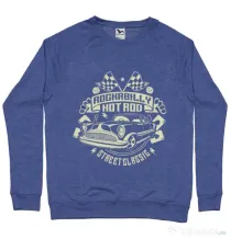 Bluza ADLER barbat Rockabilly Hotrod Albastru melanj