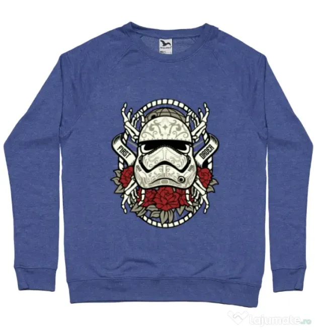 Bluza ADLER barbat Sugar Skull Trooper Albastru melanj