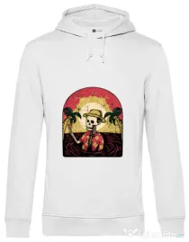 Hoodie barbat cu gluga Welcome to My Paradise Alb