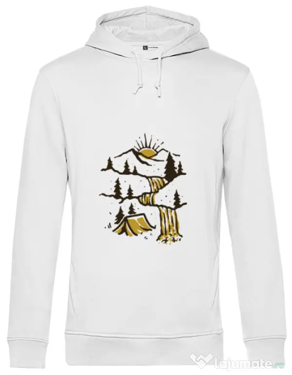 Hoodie barbat cu gluga Hidden Paradise Alb