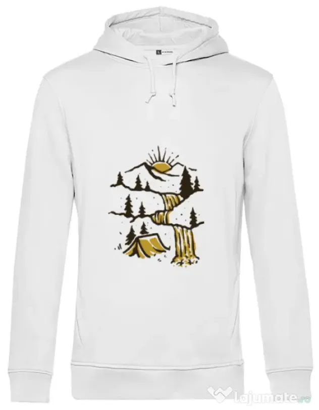 Hoodie barbat cu gluga Hidden Paradise Alb