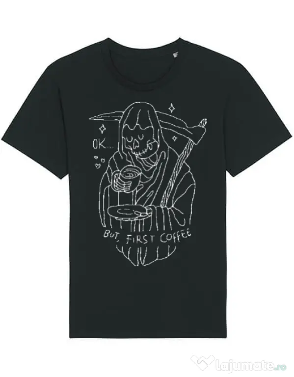 Tricou STANLEY STELLA barbat OK But First Coffee Negru