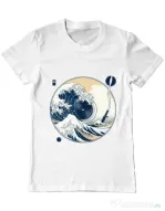Tricou ADLER barbat The Great Wave off Sound Alb