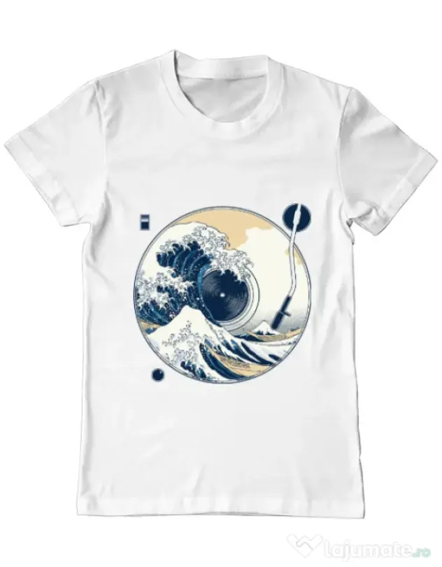 Tricou ADLER barbat The Great Wave off Sound Alb