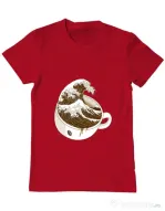 Tricou ADLER barbat The Great Wave off Coffee Rosu