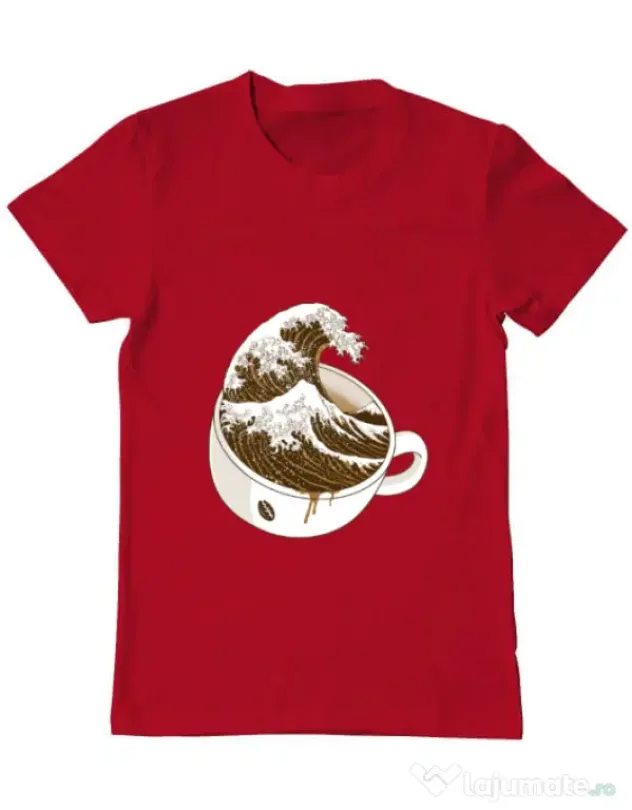 Tricou ADLER barbat The Great Wave off Coffee Rosu