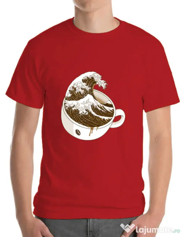 Tricou ADLER barbat The Great Wave off Coffee Rosu