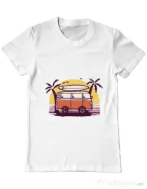 Tricou ADLER barbat Sunset Van Alb