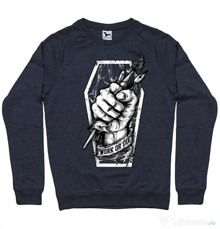 Bluza ADLER barbat Work or Die Denim inchis