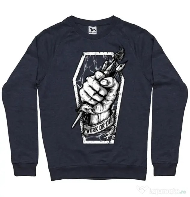 Bluza ADLER barbat Work or Die Denim inchis