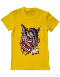Tricou ADLER barbat Pig Saw Galben