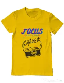Tricou ADLER barbat Focus and than Capture it Galben