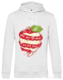 Hoodie barbat cu gluga You are the apple of my eye Alb