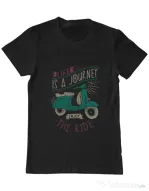 Tricou ADLER barbat Life is a journey enjoy the ride Negru
