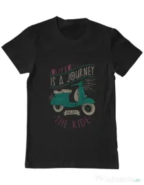 Tricou ADLER barbat Life is a journey enjoy the ride Negru