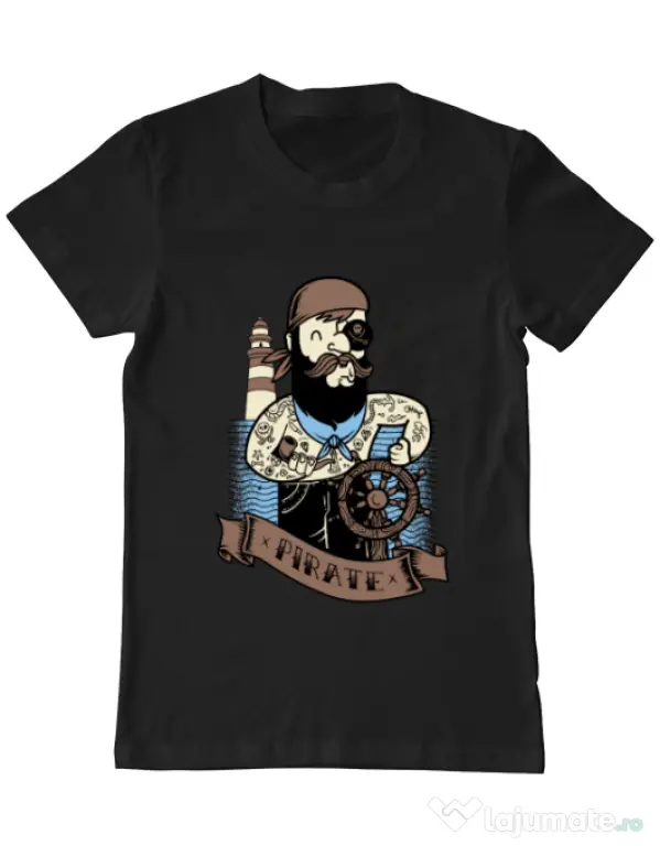 Tricou ADLER barbat Adventure of the Sea Negru