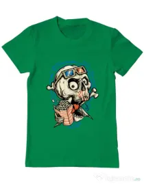 Tricou ADLER barbat Skull Movie Verde mediu