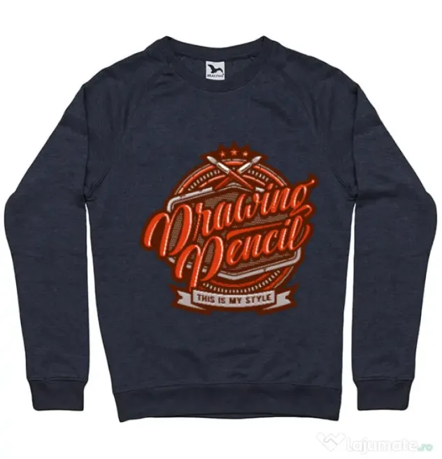 Bluza ADLER barbat Drawing Pencil Denim inchis