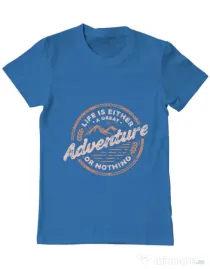 Tricou ADLER barbat Adventure or nothing Albastru azuriu
