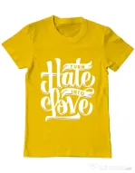 Tricou ADLER barbat Turn Hate Into Love Galben