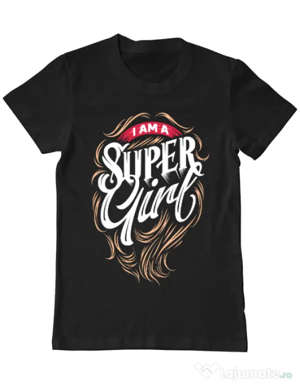 Tricou ADLER barbat I am a Super Girl Negru