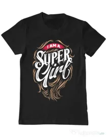 Tricou ADLER barbat I am a Super Girl Negru