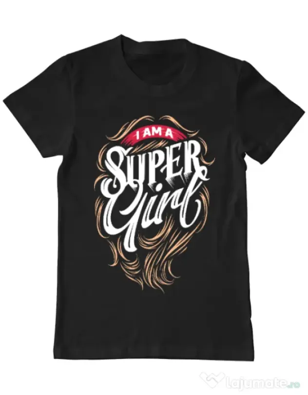Tricou ADLER barbat I am a Super Girl Negru