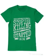 Tricou ADLER barbat Stop The Killing Started Now Verde mediu