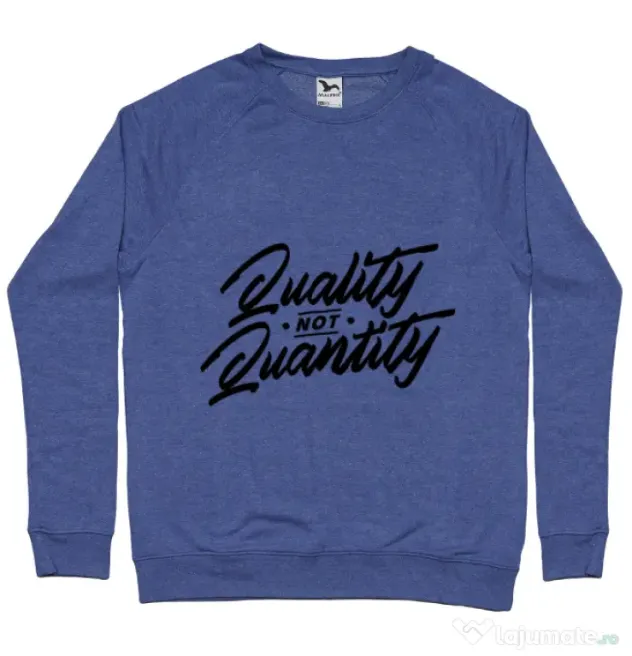 Bluza ADLER barbat Quality not quantity Albastru melanj