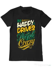 Tricou ADLER barbat Be happy Negru
