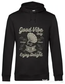 Hoodie barbat cu gluga Good Vibe Only Negru