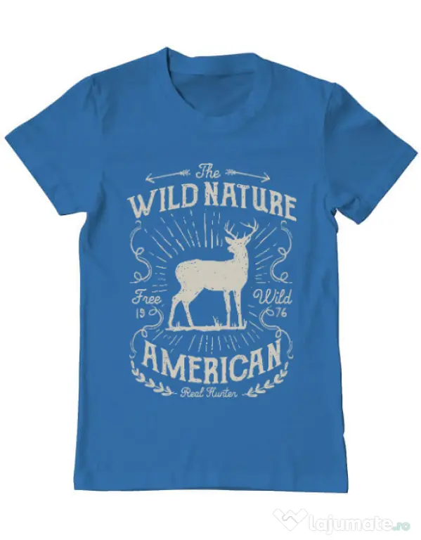 Tricou ADLER barbat Wild Nature Albastru azuriu