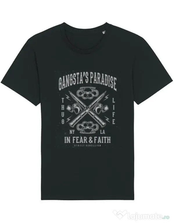 Tricou STANLEY STELLA barbat Gangstas Paradise Negru