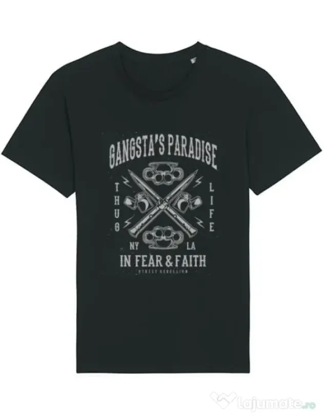 Tricou STANLEY STELLA barbat Gangstas Paradise Negru
