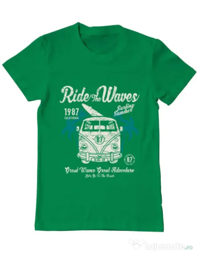 Tricou ADLER barbat Ride The Waves Verde mediu