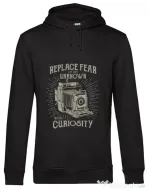 Hoodie barbat cu gluga Replace Fear Negru
