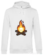 Hoodie barbat cu gluga Skullfire Alb