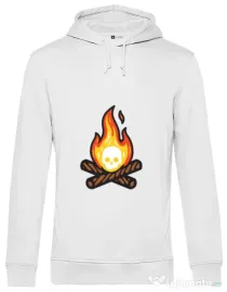 Hoodie barbat cu gluga Skullfire Alb