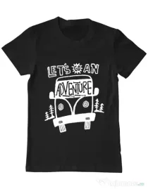 Tricou ADLER barbat Lets Go an Adventure Negru