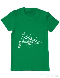 Tricou ADLER barbat Camp Flag Verde mediu